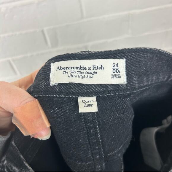 Abercrombie & Fitch Curve Love The 90s Slim Straight Cross Waist Jean Size 24 - Picture 2 of 10